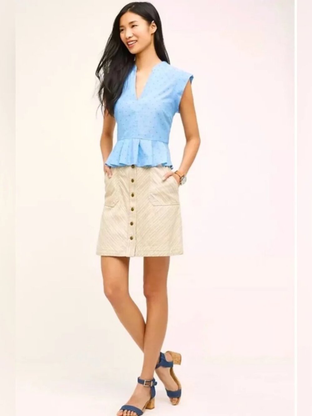 Pilcro & The Letterpress Anthro Pastel Striped Skirt